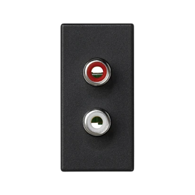 Board K45/2, 2x RCA (CINCH) 22, 5x45mm + inserts, gray graphite