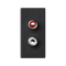 Board K45/2, 2x RCA (CINCH) 22, 5x45mm + inserts, gray graphite