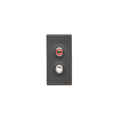 Board K45/2, 2x RCA (CINCH) 22, 5x45mm + inserts, gray graphite
