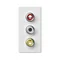 Board K45/2, 3x RCA (CINCH) 22, 5x45mm connectors + inserts, screw terminals, pure white