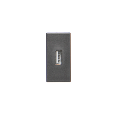 Board K45/2 USB type A female 22, 5x45mm + socket, graphite gray