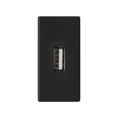 Board K45/2 USB type A female 22, 5x45mm + socket, graphite gray