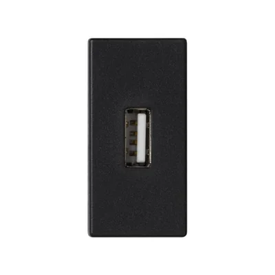 Board K45/2 USB type A female 22, 5x45mm + socket, graphite gray