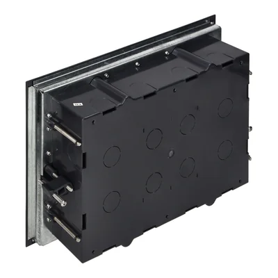 Bodendose für modulare Steckdosen 8 x 45 x 45 mm oder 16 x 22,5 x 45 mm, Abdeckung: Eigenmaterial, schwarz