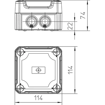 Boîte de jonction T 60 HD TR avec couvercle transparent