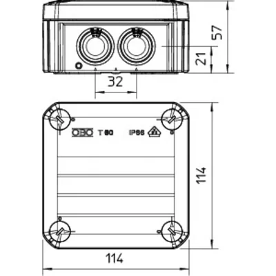 Boîte de jonction T 60 M25 NL