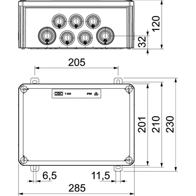 Boîte de jonction T350ED 4x32AD pour la maintenance des fonctions