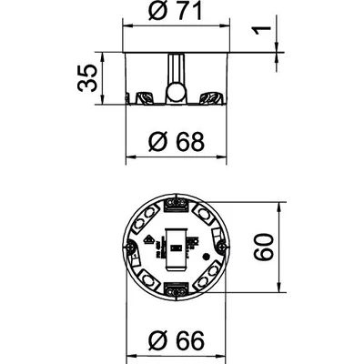 Boîte d'encastrement HG 35 pour panneaux muraux orange