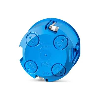 Boîte d'installation pour murs vides avec couvercle PV80 fi80mm bleu