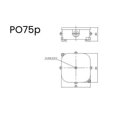 Boîte en saillie sans insert 85x85x40mm IP44 blanc