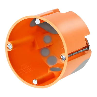 Boîte hermétique pour murs vides avec diaphragmes fi60mm orange profond