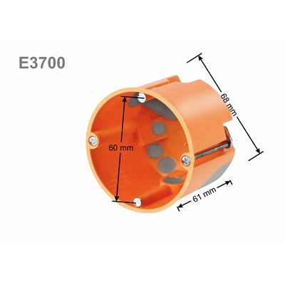 Boîte hermétique pour murs vides avec diaphragmes fi60mm orange profond