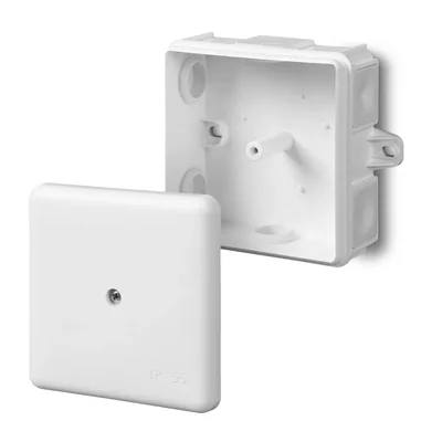 Boîtier de montage en saillie MZ 86x86x39 5x2,5mm² 6 sorties vides IP 55 - blanc