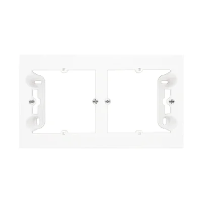 Boîtier d'encastrement double Simon 55 WMDZ-203xxx-111 pour châssis LINE/DUO. Hauteur : 40 mm ; Blanc mat