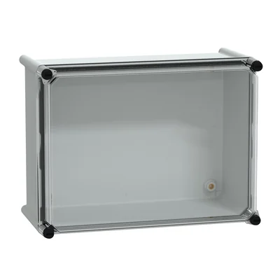 Boîtier en polyester PLS avec couvercle en polycarbonate transparent IP65 270 x 360 x 180 mm, PanelSet