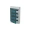 Boîtier gris 65P18X42A, 72 M, IP65, 125 A, classe II, 735 x 430 x 155 mm (H x L x P) | Rails DIN | Porte transparente | Vis N+PE