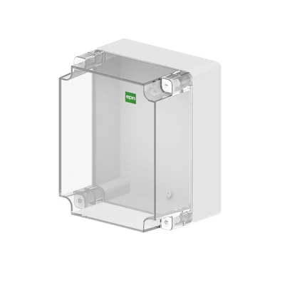 Boîtier industriel en saillie 270 x 220 x 168 mm IP 65 - gris/transparent