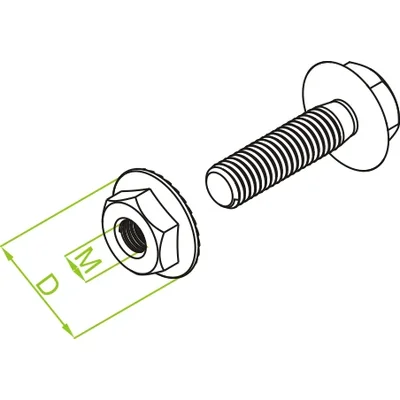 Bolt with nut SKK, SKKM8x14