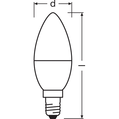 Bombilla LED 4,9W E14 470lm 230V 27000K