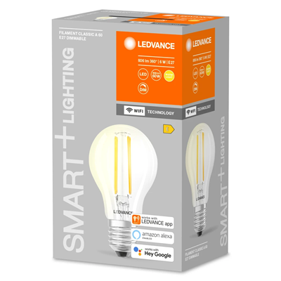 Bombilla LED SMART+ WIFI 5.5W A60 E27 806lm 2700K CW 230V