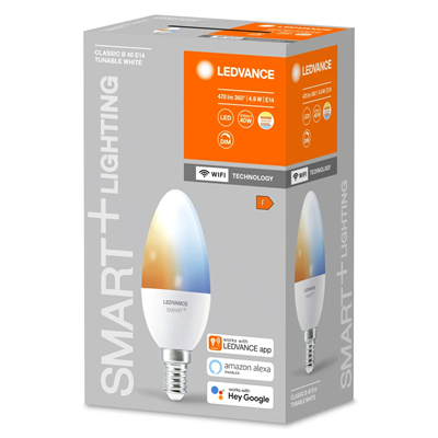 Bombilla LED SMART+ WIFI 5W B40 E14 470lm 2700-6500K 230V