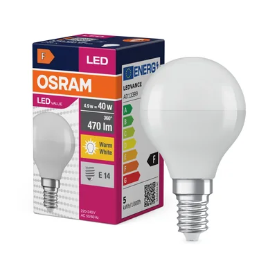 Bombilla LED VALUE CLASSIC P 4.9W 470lm 2700K E14 WW