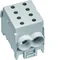 Borne de dérivation 1 pôle 1x25/2x16mm² gris