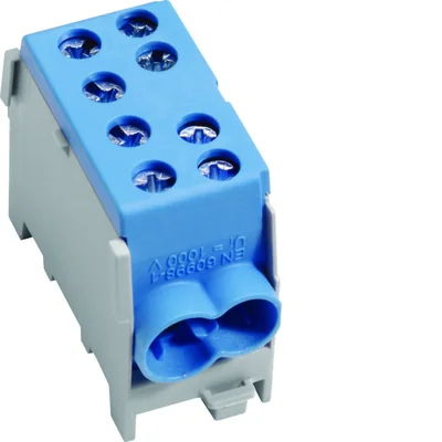 Borne de dérivation 1 pôle 1x35mm² bleu