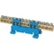 Bornier 15 trous bleu base basse