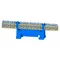 Bornier 15 trous bleu base basse