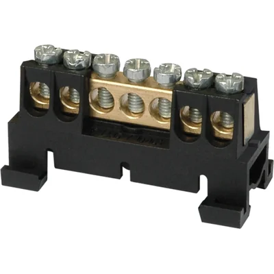 Bornier 7 trous noir culot bas