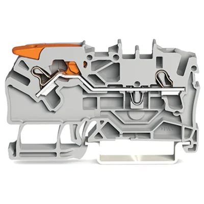 Bornier à insertion rapide à 2 conducteurs avec levier et cosse Push-in CAGE CLAMP® 2,5 mm², gris