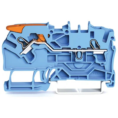 Bornier à insertion rapide à 2 conducteurs avec levier et pince à sertir Push-in CAGE CLAMP® 2,5 mm², bleu