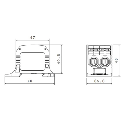 Bornier à vis Al/Cu STB 50-2 87320 SIMBLOCK bleu