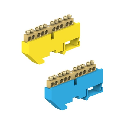 Bornier de protection 10 modules /10x16mm2/ jaune