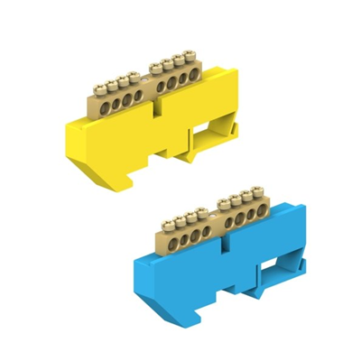 Bornier de protection 8 modules 4x16 mm2 + 4x10mm2 jaune