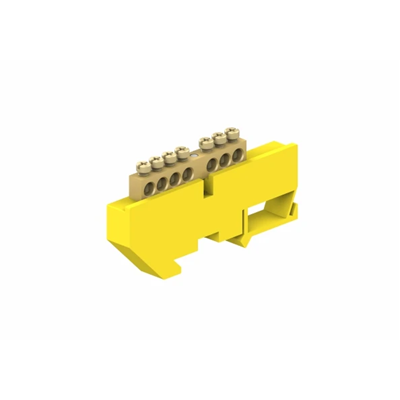 Bornier de protection pour rail TH 7 modules 7 x 16mm² jaune