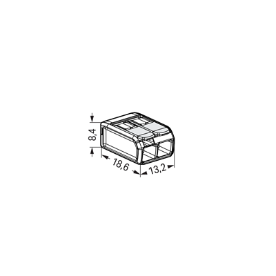 Bornier d'installation COMPACT 2 voies 4mm2 transparent 100 pcs.