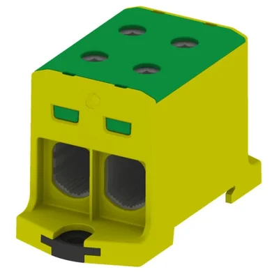 Bornier fileté AL/CU, 6-95mm2, TS 35, 1 piste, 4 trous serrer