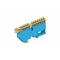 Bornier pour rail TH 11 modules 11 x 16mm² + 1 x 35mm² bleu