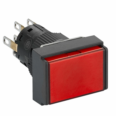 Botón Harmony XB6 Iluminado Rojo Plano 2 CO 24 VCC Rectangular Plástico