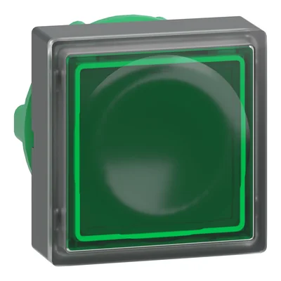 Botón plano de plástico LED de retorno automático verde cuadrado típico