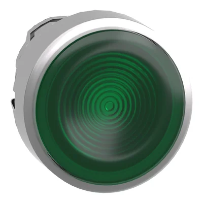 Bottone piatto, verde, autoripiegante, in metallo, ondulato, senza marcatura