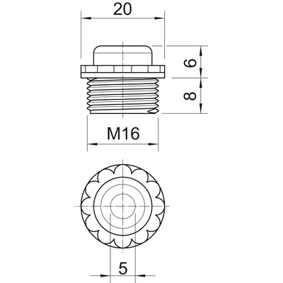 Bouchon à visser 90 M16 GE, version fermée