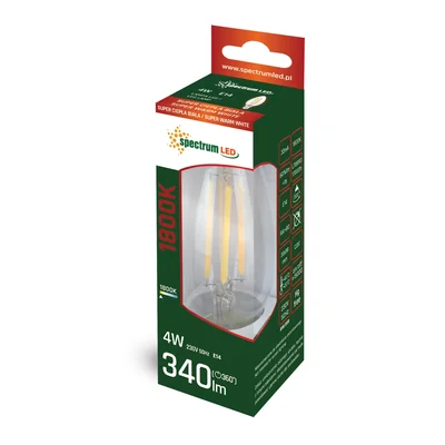 Bougie LED E-14 230V 4W COG 1800K Spectre clair