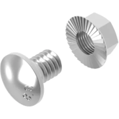 Boulon à tête champignon SGKM8x14E + écrou à embase dentelée (jeu)