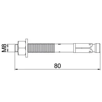 Boulon d'ancrage EA M8x75
