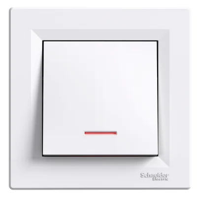 Bouton ASFORA avec bornes à vis blanches rétro-éclairées