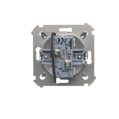 Bouton aveugle pour commander le volet roulant de plusieurs endroits (module) 10A 230V bornes à vis argent (métallique)
