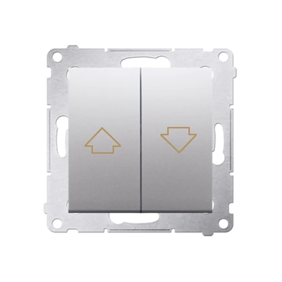 Bouton aveugle pour commander le volet roulant de plusieurs endroits (module) 10A 230V bornes à vis argent (métallique)